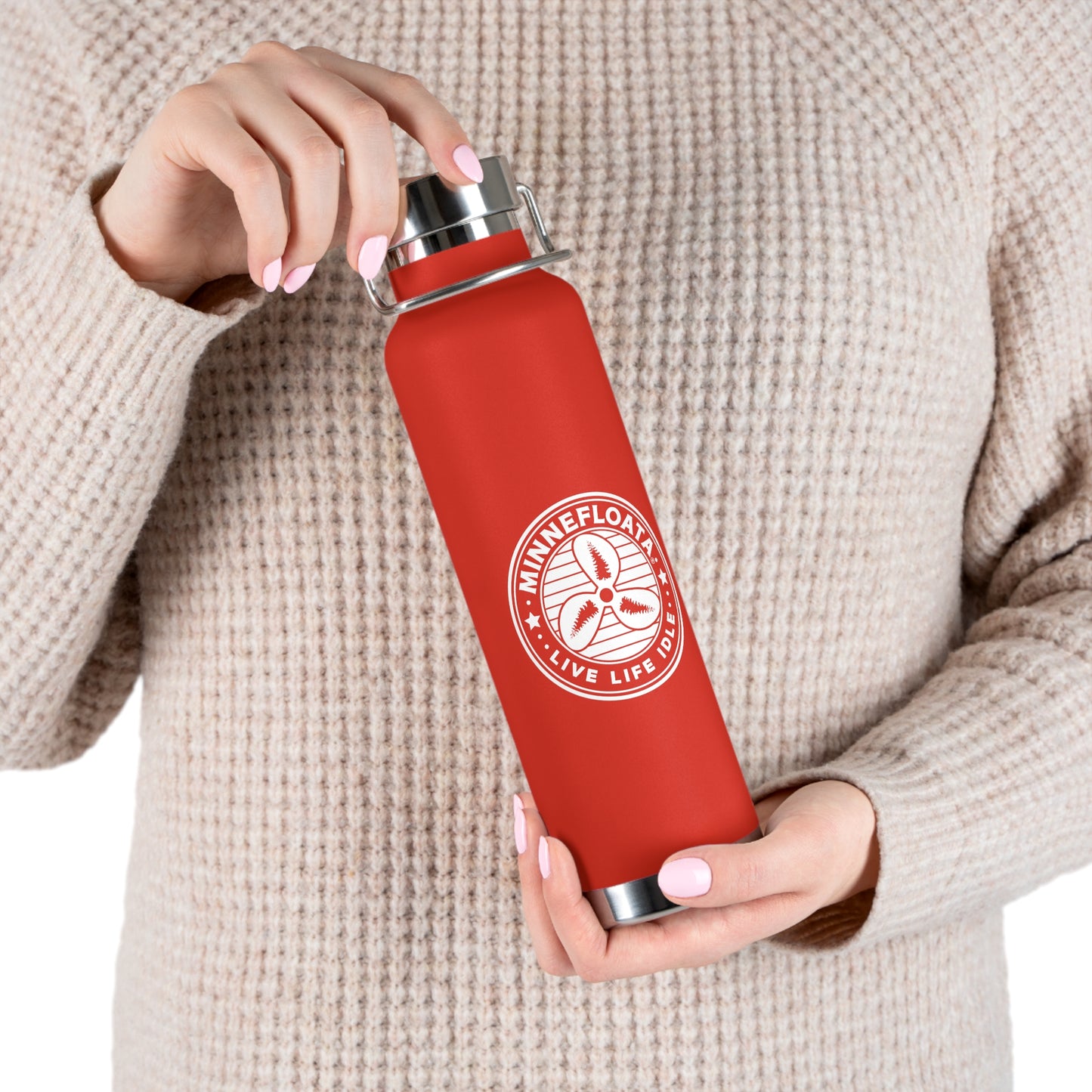 Minnefloata Propeller Copper Vacuum Insulated Bottle, 22oz