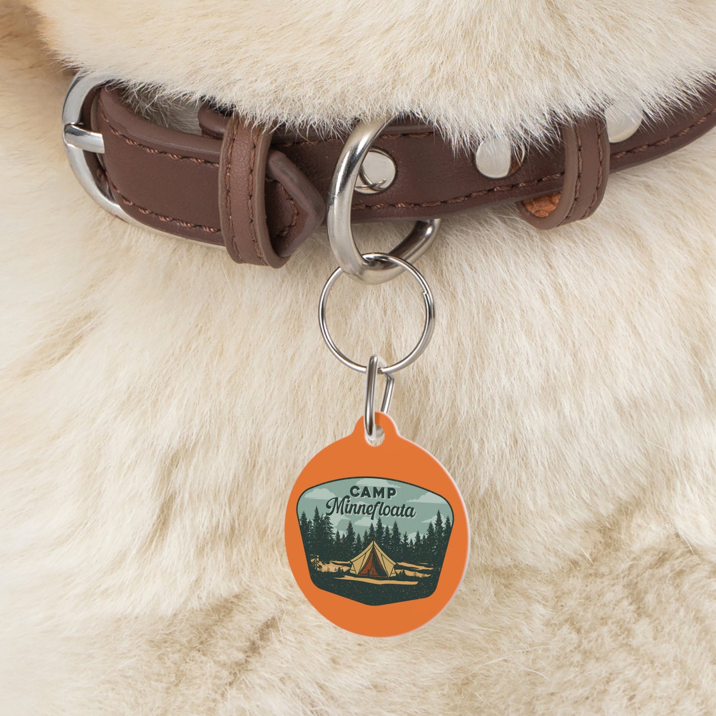 Camp Minnefloata Tent Reflection Pet Tag