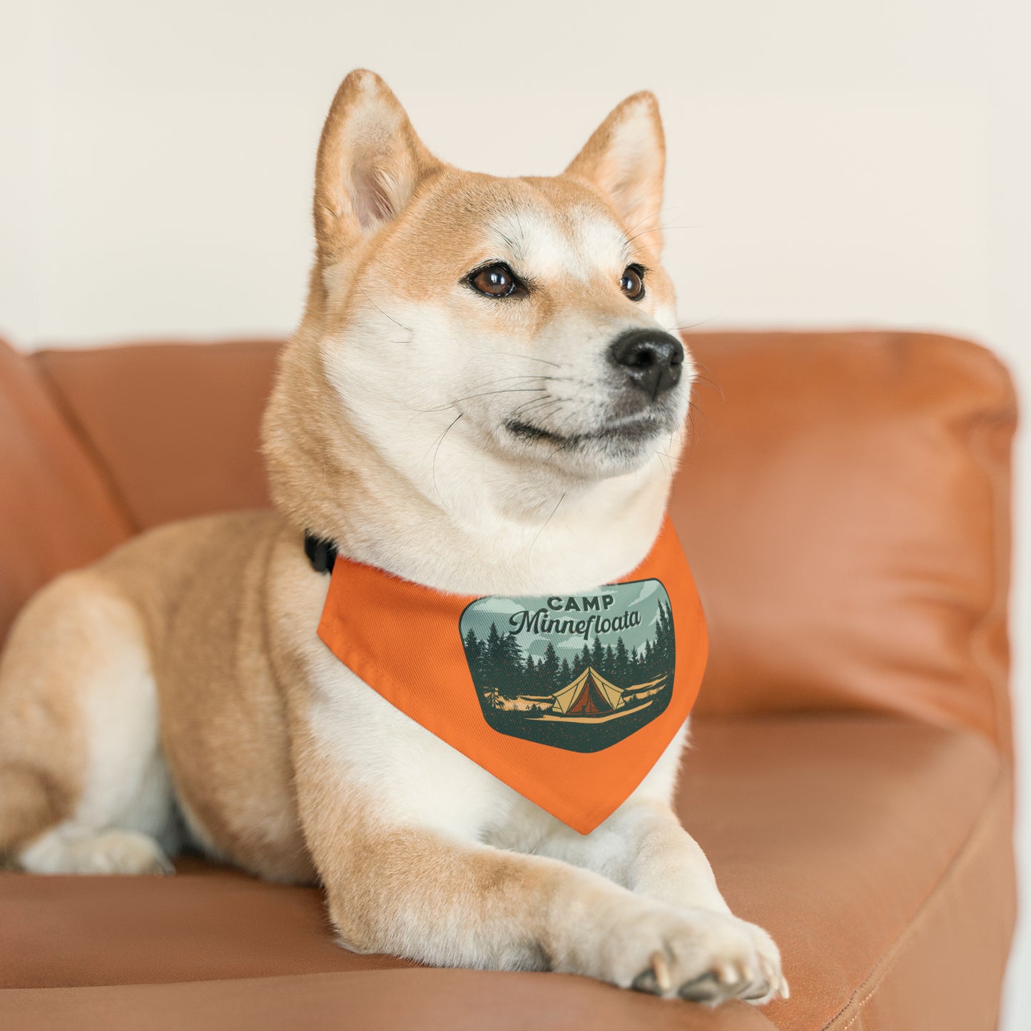 Camp Minnefloata Tent Pet Bandana Collar