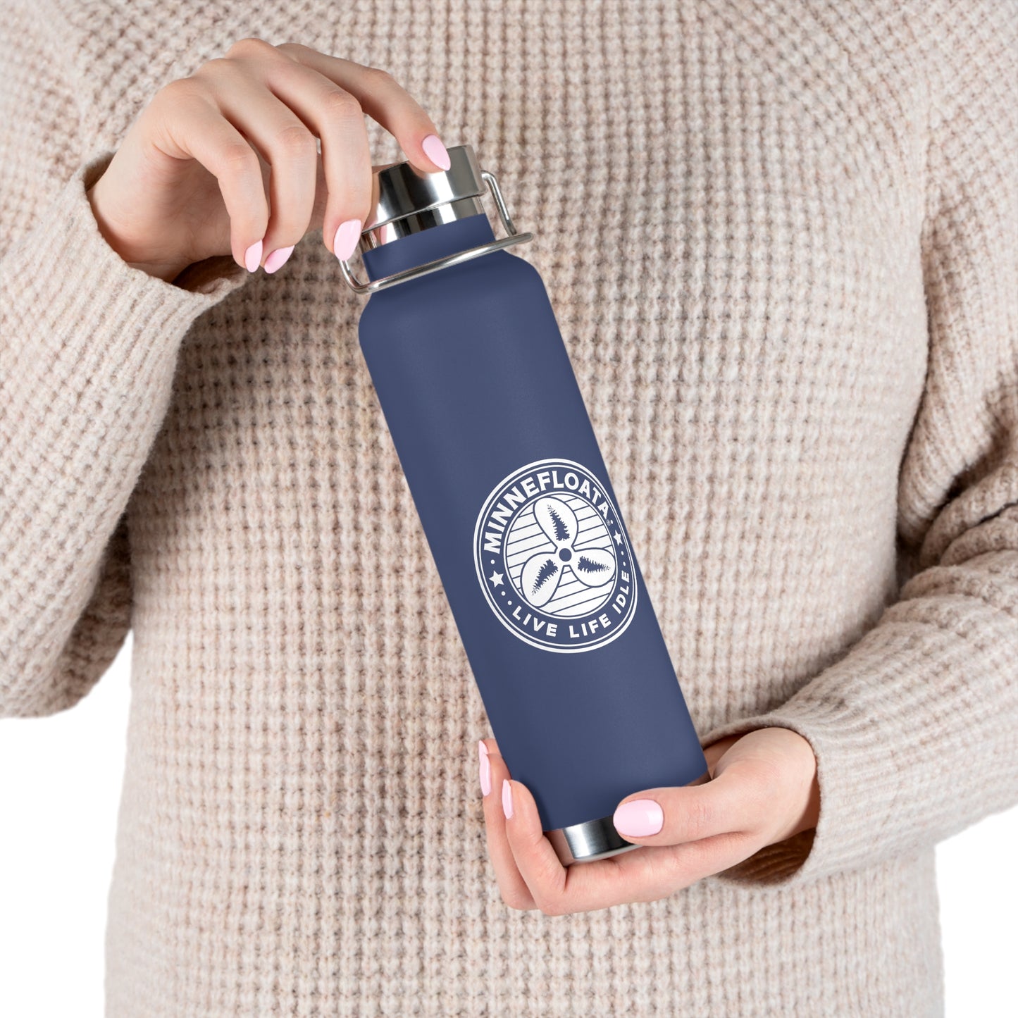 Minnefloata Propeller Copper Vacuum Insulated Bottle, 22oz