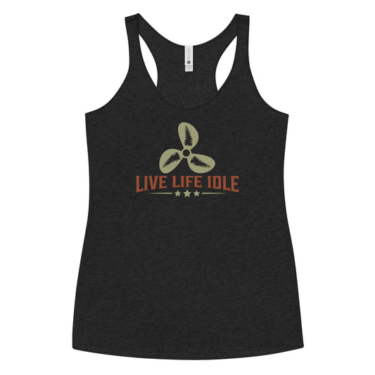 Minnefloata Live Life Idle Women's Racerback Tank